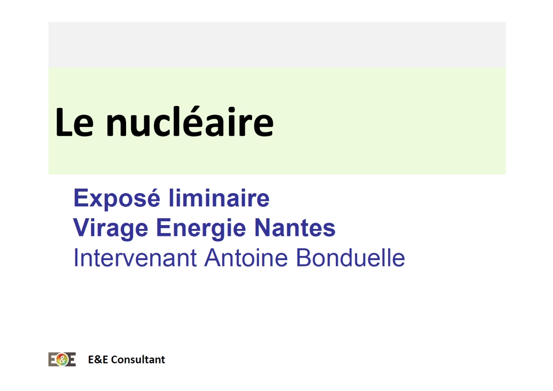 Featured image for “Le support de présentation d’Antoine Bonduelle: « Le nucléaire ne sauvera pas le climat »”